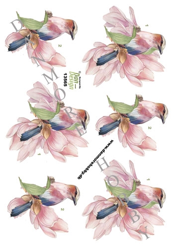 3D Fugl i blomst